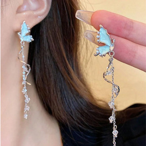 estailo fashion Mermaid Butterfly Earrings for Women & Girls-Drops & Danglers-Aqua Alloy Drops & Danglers