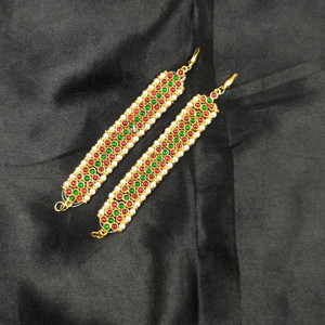 PRS GOLD COVERING kempu stone bharatanatyam mattal Bronze Ear Thread
