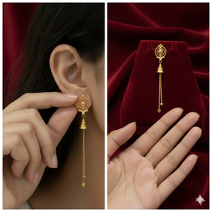 R J Gold plated women for earring sui dhaaga earring Brass Drops & Danglers