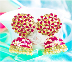 TANLOOMS Allure Trendy Design Pink Color Earring For Girls & Women Alloy Jhumki Earring