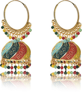 Nilu's Collection Get Festive/ Party Ready with Colour colourful Ethnic Jhumkas for Women/ Girls Alloy Jhumki Earring