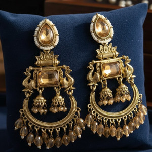 ShubhLabh Jewels Royal Chandbali Kundan Earrings Alloy Chandbali Earring, Chandbali Earring