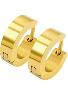 HOUSEOFTRENDZZ Piercing Surgical Fashion Jewellery Valentine Bali Hoop earrings for men/ Ear rings Combo For Men / Gents / Boys Piercing Daily use Simple Ear cuff style (PACK OF 1 PAIRS) GOLD Metal Drops & Danglers, Hoop Earring, Huggie Earring