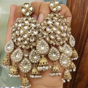 UWISH UW statement jhumka Stone, Glass Tassel Earring