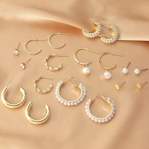 polluxcraft Combo Earrings For Women Girls Korean western Light Weight Stylish fancy Latest Pearl Alloy Stud Earring