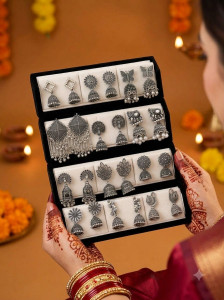 Orriva 12 Pairs Artificial Earrings Combo Box for Women & Girls | Alloy Jhumki Set Alloy Chandbali Earring, Jhumki Earring