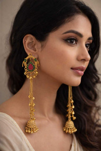 DivaEnterprise Kundan ston kashmiri earring Zircon Brass Drops & Danglers