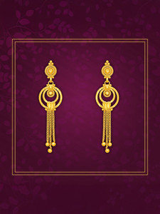LUV FASHION Traditional South Screw Back Delicate Premium Gold Palated Earrings For Girls Brass Drops & Danglers