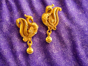 SHE'SJEWELS Exquisite 1 Gram Gold Plated Peacock Drop Earrings Brass Clip-on Earring, Drops & Danglers, Huggie Earring, Huggie Earring, Stud Earring