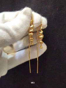 TJH 1 GRAM GOLD PLATED ETHNIC EARRING FOR DAILY USER Brass Huggie Earring