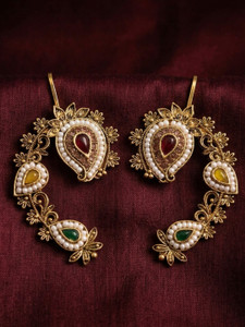 NUI Gold Plated Cuff Earrings For Women And Girls Alloy Cuff Earring