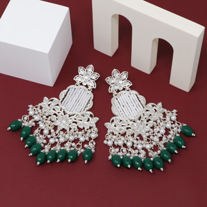 BELWICK Chandbali Kundan Beads Alloy Earring Set