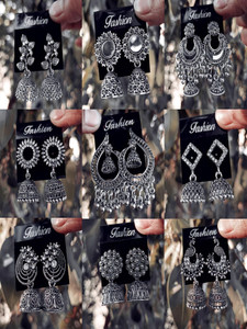 JV CREATION Silver Latest Designer Trendy (2pairs) Cubic Zirconia Alloy Earring Set