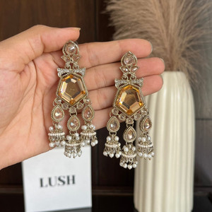 DANGAR ENTERPRISE Premium Oxidized Gold Plated Earrings for Wedding Party Traditional Jewelry Alloy Drops & Danglers