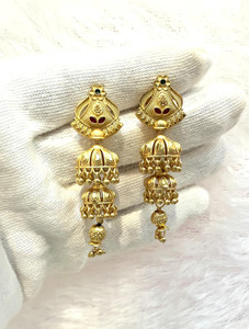 Pkson 2 gram Gold Plated Daily Use Jhumki Earring Brass Jhumki Earring