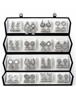 सिहन 16 earring set with box Sterling Silver Earring Set अलॉय Jhumki Earring, Earring Set, Drops & Danglers