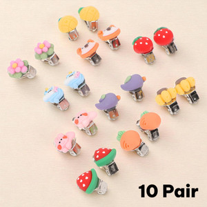 CHIKICHOO Versatile 10 Pair Clip-On Earrings Collection with Trendy Designs Tsavorite Plastic Clip-on Earring