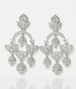 Manuvi Jewels American Diamond (AD) Cubic Zirconia Alloy Drops & Danglers