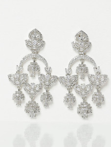Manuvi Jewels American Diamond (AD) Cubic Zirconia Alloy Drops & Danglers