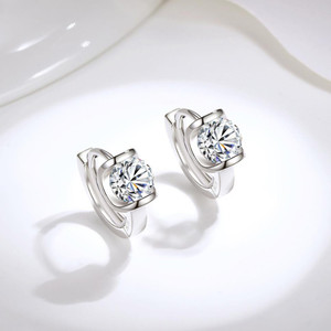 MYKI Beautiful Zircon Stud Earrings For Women & Girls Swarovski Zirconia Sterling Silver Huggie Earring