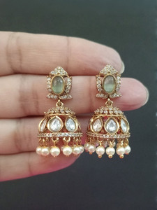BlingNation Brass Jhumki Earring Set - Image 4