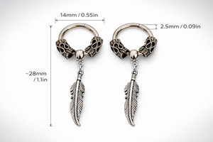 AVITAJEWLLERS Silver Spike Leaf Hoop Earrings Stainless Steel Drops & Danglers