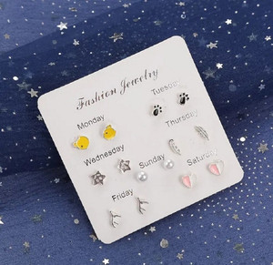 TheVineGirl Special Weekly 7 Stud Earrings Set for Women And Girls Alloy Stud Earring