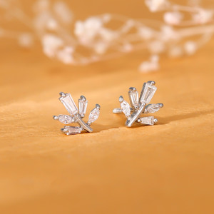 GIVA 925 Silver Ivy Studs for womes Cubic Zirconia Sterling Silver Stud Earring