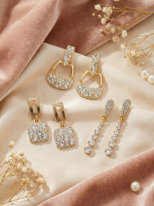 Reesha Jewel party wear combo Brass Earring Set