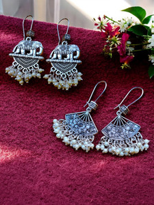 MAYUK ARTSY German Silver Boho Earrings Combo Beads German Silver Earring Set, Drops & Danglers