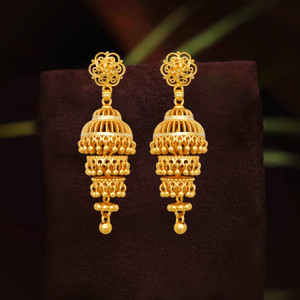 Drashti Collection Traditional Micron Plated Wedding Jhumkha Collection For Women And Girls Brass Jhumki Earring