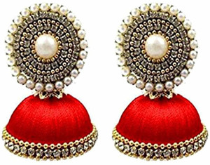 Tia Crafts Handmade Silk Thread Jhumki Earrings for Women Silk Dori Jhumki Earring