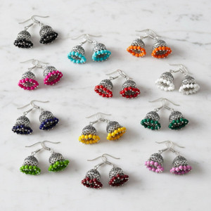 alysa Combo of 12 Pair Beautifully Crafted Small Alloy Jhumki Earring