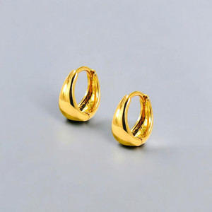 MA FASHION Gold Plated Bali Earrings Alloy Huggie Earring, Hoop Earring