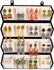 ओरवेकसा 16 Pair Oxidised Earrings & Jhumka Set with Storage Box अलॉय Earring Set