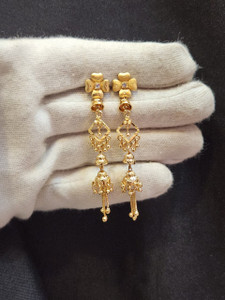 TJH 1 GRAM GOLD PLATED ETHNIC EARRING FOR DAILY WEAR AND PARTY WEAR Diamond Brass Stud Earring