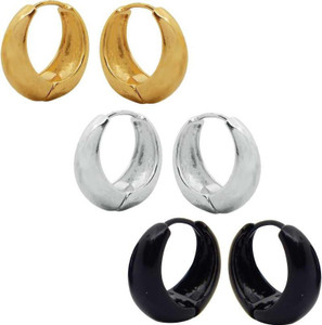 vien Triplet Combo of Salman Khan Inspired Kaju Bali Ear Rings for Men Metal Hoop Earring