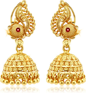 VIGHNAHARTA Traditional 1 Gm Gold Plated Jhumka for Women and Girls Alloy Jhumki Earring