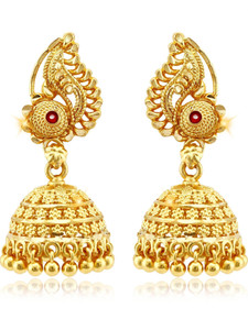 VIGHNAHARTA Traditional 1 Gm Gold Plated Jhumka for Women and Girls Alloy Jhumki Earring