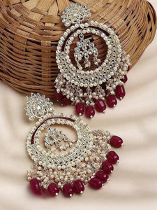 Lucentarts Jewellery ER44MAROON Cubic Zirconia Alloy Plug Earring