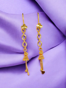 MA FASHION Katia Brass Clip-on Earring, Drops & Danglers
