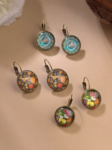 Qiroko Boho Charm Collection | Stud Earrings Combo Of 3 Copper Stud Earring