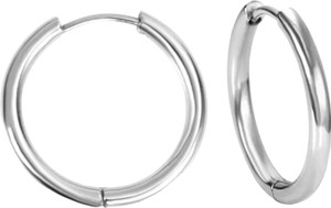 Shree Ju Trendy Stylish Silver Tik Tok Round Hinged Bali For Men Women Boys Girls Unisex Stainless Steel Hoop Earring, Stud Earring, Earring Set