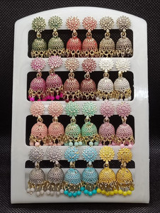 Vriti Imitation Simple Multicolor Alloy Jhumki Earring, Stud Earring