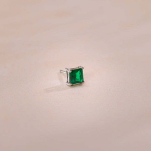 GIVA Silver Jadeite Stud For Men Zircon Sterling Silver Stud Earring