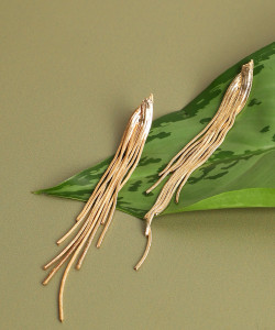 SOHI Gold Plated Long Dangle Earrings Alloy Drops & Danglers