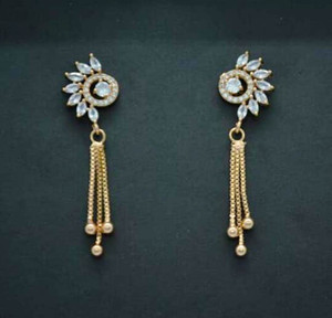 laksh enterprise Ruby Diamond Earring for Girls and Women Ruby Brass Drops & Danglers