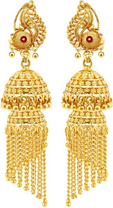 VIGHNAHARTA Allure Beautiful Earrings Gold Plated Jhumki for Women and Girls[VFJ2190ERG] Alloy Jhumki Earring