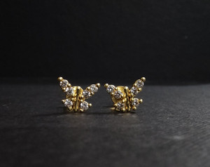 Ria Butterfly Brass, Copper Stud Earring