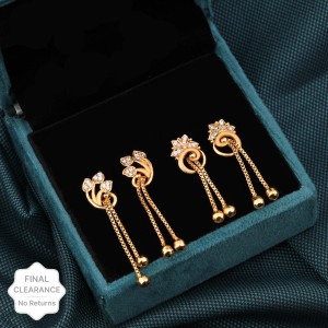 brado jewellery Brado Jewellery Gold Plated Combo of 2 Tassel Earrings women and Girls Diamond Brass, Alloy, Copper Drops & Danglers